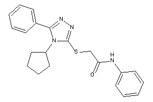 Image of 2-[(4-cyclopentyl-5-phenyl-1,2,4-triazol-3-yl)thio]-N-phenyl-acetamide