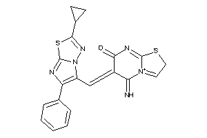 6-[(2-cyclopropyl-6-phenyl-imidazo[2,1-b][1,3,4]thiadiazol-5-yl)methylene]-5-imino-2H-thiazolo[3,2-a]pyrimidin-4-ium-7-one