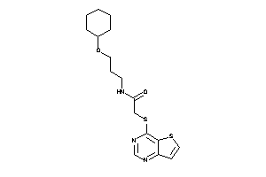 Image of N-[3-(cyclohexoxy)propyl]-2-(thieno[3,2-d]pyrimidin-4-ylthio)acetamide