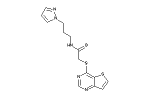 Image of N-(3-pyrazol-1-ylpropyl)-2-(thieno[3,2-d]pyrimidin-4-ylthio)acetamide