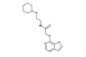 Image of N-[2-(cyclohexoxy)ethyl]-2-(thieno[3,2-d]pyrimidin-4-ylthio)acetamide