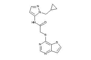 Image of N-[2-(cyclopropylmethyl)pyrazol-3-yl]-2-(thieno[3,2-d]pyrimidin-4-ylthio)acetamide