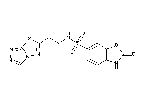 Image of 2-keto-N-[2-([1,2,4]triazolo[3,4-b][1,3,4]thiadiazol-6-yl)ethyl]-3H-1,3-benzoxazole-6-sulfonamide
