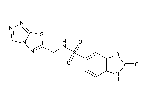 Image of 2-keto-N-([1,2,4]triazolo[3,4-b][1,3,4]thiadiazol-6-ylmethyl)-3H-1,3-benzoxazole-6-sulfonamide