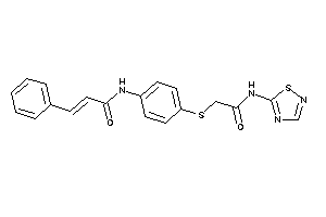 Image of N-[4-[[2-keto-2-(1,2,4-thiadiazol-5-ylamino)ethyl]thio]phenyl]-3-phenyl-acrylamide