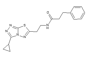 Image of N-[2-(3-cyclopropyl-[1,2,4]triazolo[3,4-b][1,3,4]thiadiazol-6-yl)ethyl]-3-phenyl-propionamide