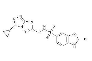 Image of N-[(3-cyclopropyl-[1,2,4]triazolo[3,4-b][1,3,4]thiadiazol-6-yl)methyl]-2-keto-3H-1,3-benzoxazole-6-sulfonamide