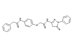 N-(5-keto-1-phenyl-2-pyrazolin-3-yl)-2-[[4-[(2-phenylacetyl)amino]phenyl]thio]acetamide