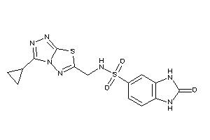 Image of N-[(3-cyclopropyl-[1,2,4]triazolo[3,4-b][1,3,4]thiadiazol-6-yl)methyl]-2-keto-1,3-dihydrobenzimidazole-5-sulfonamide