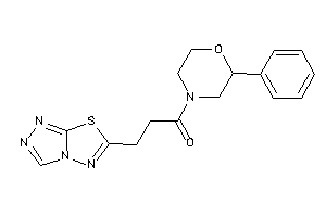 Image of 1-(2-phenylmorpholino)-3-([1,2,4]triazolo[3,4-b][1,3,4]thiadiazol-6-yl)propan-1-one