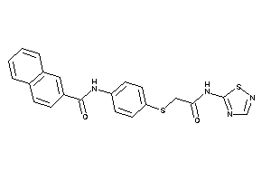 Image of N-[4-[[2-keto-2-(1,2,4-thiadiazol-5-ylamino)ethyl]thio]phenyl]-2-naphthamide