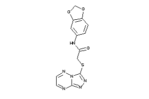 Image of N-(1,3-benzodioxol-5-yl)-2-([1,2,4]triazolo[4,3-b][1,2,4]triazin-3-ylthio)acetamide