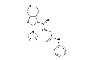 Image of N-(2-anilino-2-keto-ethyl)-2-pyrrol-1-yl-5,7-dihydro-4H-thieno[2,3-c]thiopyran-3-carboxamide