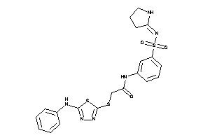 Image of 2-[(5-anilino-1,3,4-thiadiazol-2-yl)thio]-N-[3-(pyrrolidin-2-ylideneamino)sulfonylphenyl]acetamide