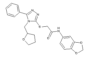 Image of N-(1,3-benzodioxol-5-yl)-2-[[5-phenyl-4-(tetrahydrofurfuryl)-1,2,4-triazol-3-yl]thio]acetamide