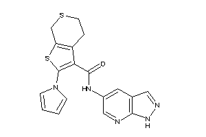 Image of N-(1H-pyrazolo[3,4-b]pyridin-5-yl)-2-pyrrol-1-yl-5,7-dihydro-4H-thieno[2,3-c]thiopyran-3-carboxamide