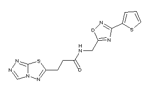 Image of N-[[3-(2-thienyl)-1,2,4-oxadiazol-5-yl]methyl]-3-([1,2,4]triazolo[3,4-b][1,3,4]thiadiazol-6-yl)propionamide