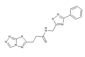 Image of N-[(3-phenyl-1,2,4-oxadiazol-5-yl)methyl]-3-([1,2,4]triazolo[3,4-b][1,3,4]thiadiazol-6-yl)propionamide