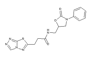 N-[(2-keto-3-phenyl-oxazolidin-5-yl)methyl]-3-([1,2,4]triazolo[3,4-b][1,3,4]thiadiazol-6-yl)propionamide