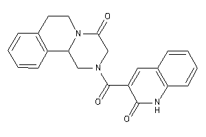 Image of 2-(2-keto-1H-quinoline-3-carbonyl)-3,6,7,11b-tetrahydro-1H-pyrazino[2,1-a]isoquinolin-4-one