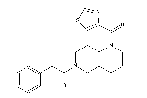 Image of 2-phenyl-1-[1-(thiazole-4-carbonyl)-2,3,4,4a,5,7,8,8a-octahydro-1,6-naphthyridin-6-yl]ethanone