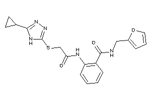 Image of 2-[[2-[(5-cyclopropyl-4H-1,2,4-triazol-3-yl)thio]acetyl]amino]-N-(2-furfuryl)benzamide