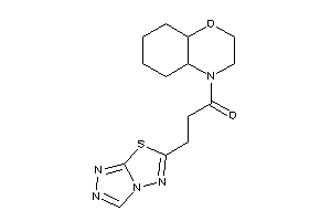 1-(2,3,4a,5,6,7,8,8a-octahydrobenzo[b][1,4]oxazin-4-yl)-3-([1,2,4]triazolo[3,4-b][1,3,4]thiadiazol-6-yl)propan-1-one