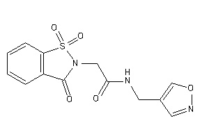 N-(isoxazol-4-ylmethyl)-2-(1,1,3-triketo-1,2-benzothiazol-2-yl)acetamide