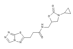 N-[(3-cyclopropyl-2-keto-oxazolidin-5-yl)methyl]-3-([1,2,4]triazolo[3,4-b][1,3,4]thiadiazol-6-yl)propionamide