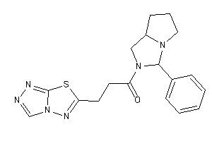 Image of 1-(3-phenyl-1,3,5,6,7,7a-hexahydropyrrolo[2,1-e]imidazol-2-yl)-3-([1,2,4]triazolo[3,4-b][1,3,4]thiadiazol-6-yl)propan-1-one