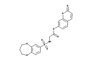 Image of 2-(3,4-dihydro-2H-1,5-benzodioxepin-7-ylsulfonylamino)acetic Acid (2-ketochromen-7-yl) Ester