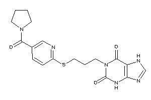 1-[3-[[5-(pyrrolidine-1-carbonyl)-2-pyridyl]thio]propyl]-7H-xanthine