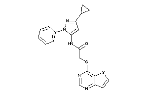 Image of N-(5-cyclopropyl-2-phenyl-pyrazol-3-yl)-2-(thieno[3,2-d]pyrimidin-4-ylthio)acetamide