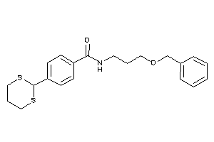 Image of N-(3-benzoxypropyl)-4-(1,3-dithian-2-yl)benzamide