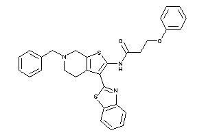 Image of N-[3-(1,3-benzothiazol-2-yl)-6-benzyl-5,7-dihydro-4H-thieno[2,3-c]pyridin-2-yl]-3-phenoxy-propionamide