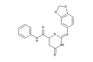 Image of 2-(1,3-benzodioxol-5-ylimino)-4-keto-N-phenyl-1,3-thiazinane-6-carboxamide