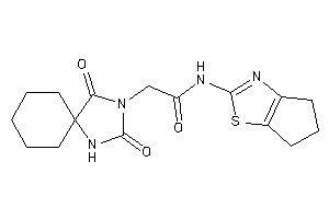 N-(5,6-dihydro-4H-cyclopenta[d]thiazol-2-yl)-2-(2,4-diketo-1,3-diazaspiro[4.5]decan-3-yl)acetamide