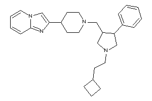 Image of 2-[1-[[1-(2-cyclobutylethyl)-4-phenyl-pyrrolidin-3-yl]methyl]-4-piperidyl]imidazo[1,2-a]pyridine