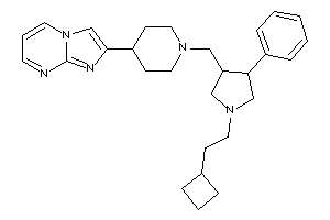Image of 2-[1-[[1-(2-cyclobutylethyl)-4-phenyl-pyrrolidin-3-yl]methyl]-4-piperidyl]imidazo[1,2-a]pyrimidine