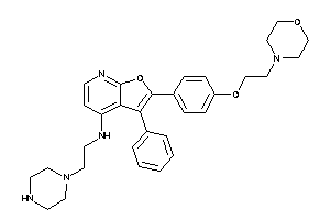 Image of [2-[4-(2-morpholinoethoxy)phenyl]-3-phenyl-furo[2,3-b]pyridin-4-yl]-(2-piperazinoethyl)amine