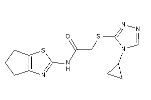 Image of 2-[(4-cyclopropyl-1,2,4-triazol-3-yl)thio]-N-(5,6-dihydro-4H-cyclopenta[d]thiazol-2-yl)acetamide
