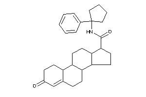 Image of 3-keto-N-(1-phenylcyclopentyl)-1,2,6,7,8,9,10,11,12,13,14,15,16,17-tetradecahydrocyclopenta[a]phenanthrene-17-carboxamide