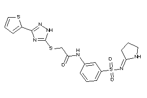 Image of N-[3-(pyrrolidin-2-ylideneamino)sulfonylphenyl]-2-[[3-(2-thienyl)-1H-1,2,4-triazol-5-yl]thio]acetamide
