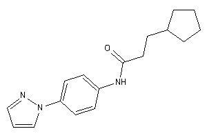 Image of 3-cyclopentyl-N-(4-pyrazol-1-ylphenyl)propionamide