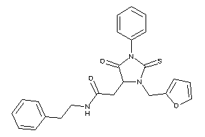 Image of 2-[3-(2-furfuryl)-5-keto-1-phenyl-2-thioxo-imidazolidin-4-yl]-N-phenethyl-acetamide