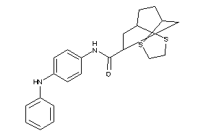 Image of N-(4-anilinophenyl)spiro[1,3-dithiolane-2,8'-bicyclo[3.2.1]octane]-3'-carboxamide