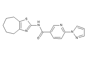 Image of 6-pyrazol-1-yl-N-(5,6,7,8-tetrahydro-4H-cyclohepta[d]thiazol-2-yl)nicotinamide