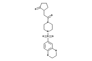 Image of 2-[2-[4-(2,3-dihydro-1,4-benzodioxin-6-ylsulfonyl)piperazino]-2-keto-ethyl]cyclopentanone
