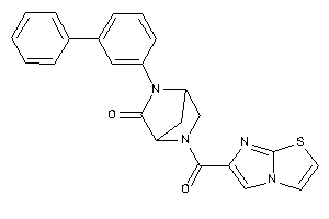 2-(imidazo[2,1-b]thiazole-6-carbonyl)-5-(3-phenylphenyl)-2,5-diazabicyclo[2.2.1]heptan-6-one