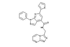 Image of 1-phenyl-6-(2-thienyl)-N-([1,2,4]triazolo[4,3-a]pyrimidin-3-ylmethyl)pyrazolo[3,4-b]pyridine-4-carboxamide